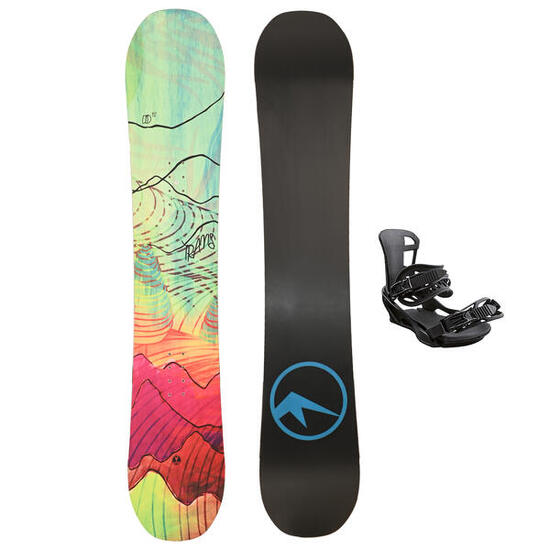 Trans Set Damen Snowboard LTD Girl Flatrocker Bunt 139cm mit Bindung M Sale