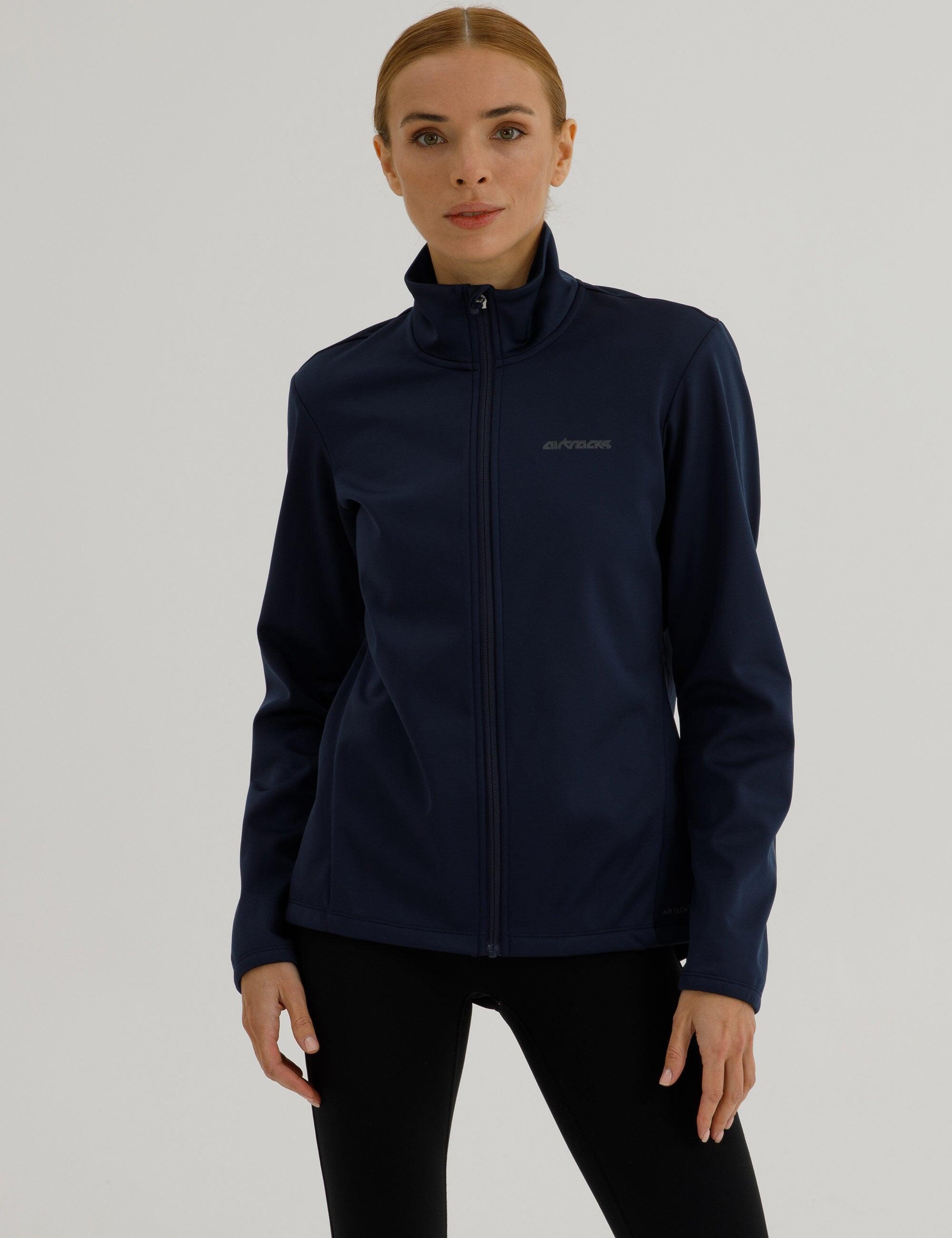 Damen Winter Thermal Softshell Fahrradjacke Aktive Comfort Line Blau 1/4