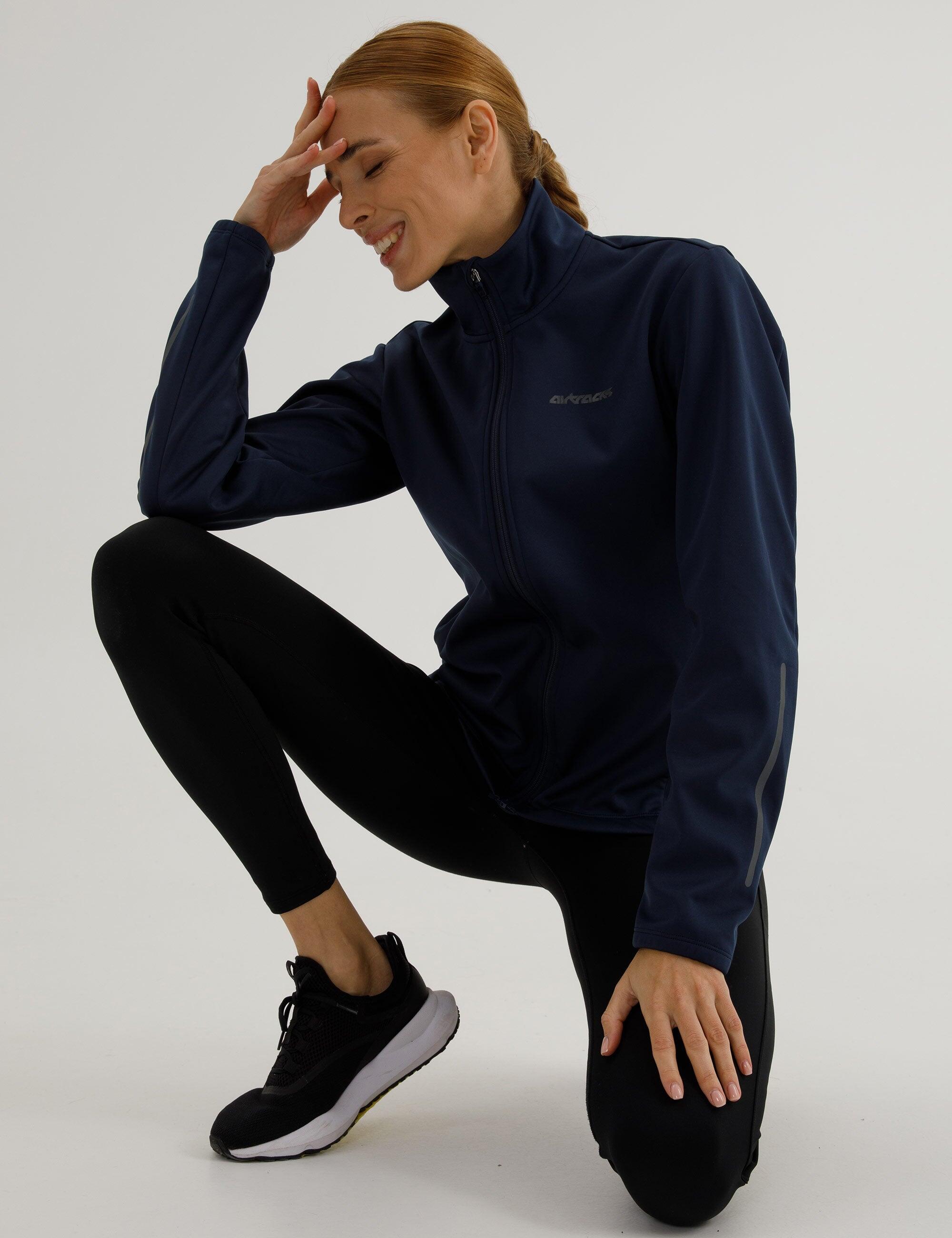 Damen Winter Thermal Softshell Fahrradjacke Aktive Comfort Line Blau 4/4