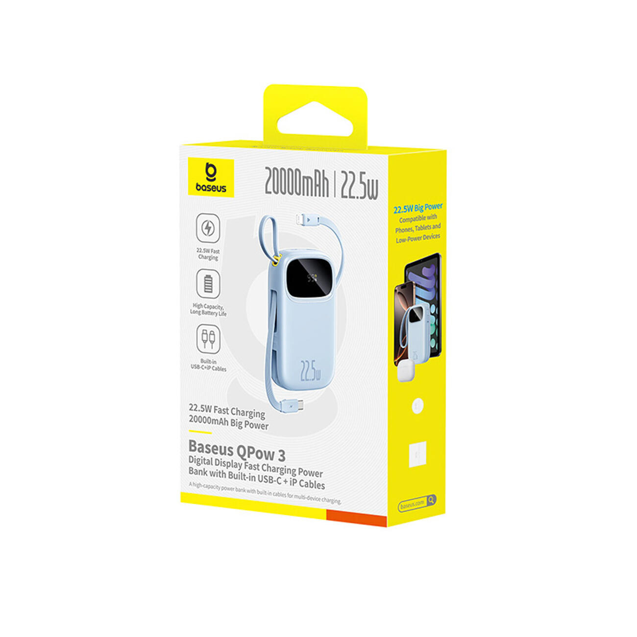 Powerbank Baseus 20000 mAh 22.5W USB-C Lighting USB-A 7/7