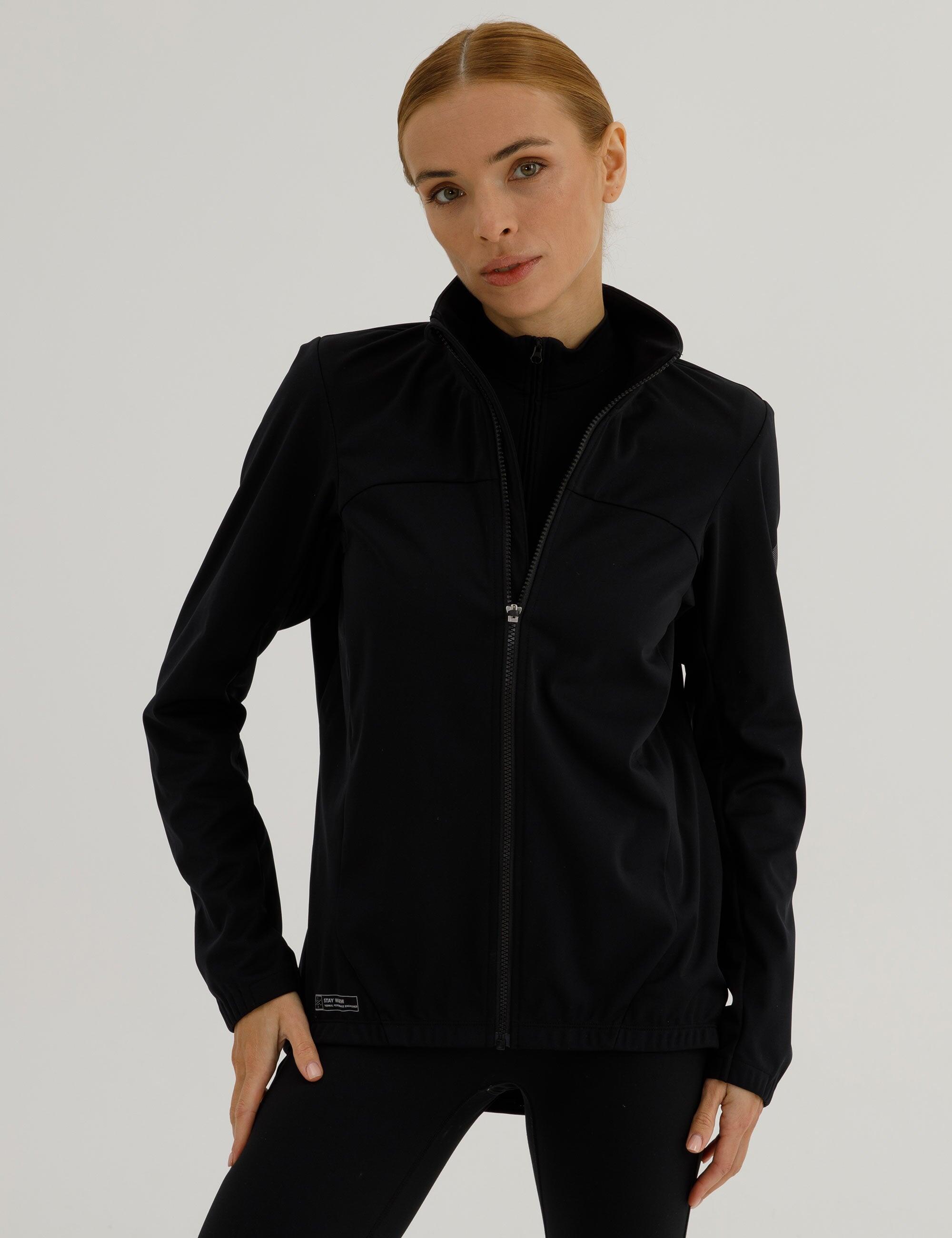 Damen Winter Fahrradjacke Softshell Thermoradjacke Advance Line Schwarz 1/4