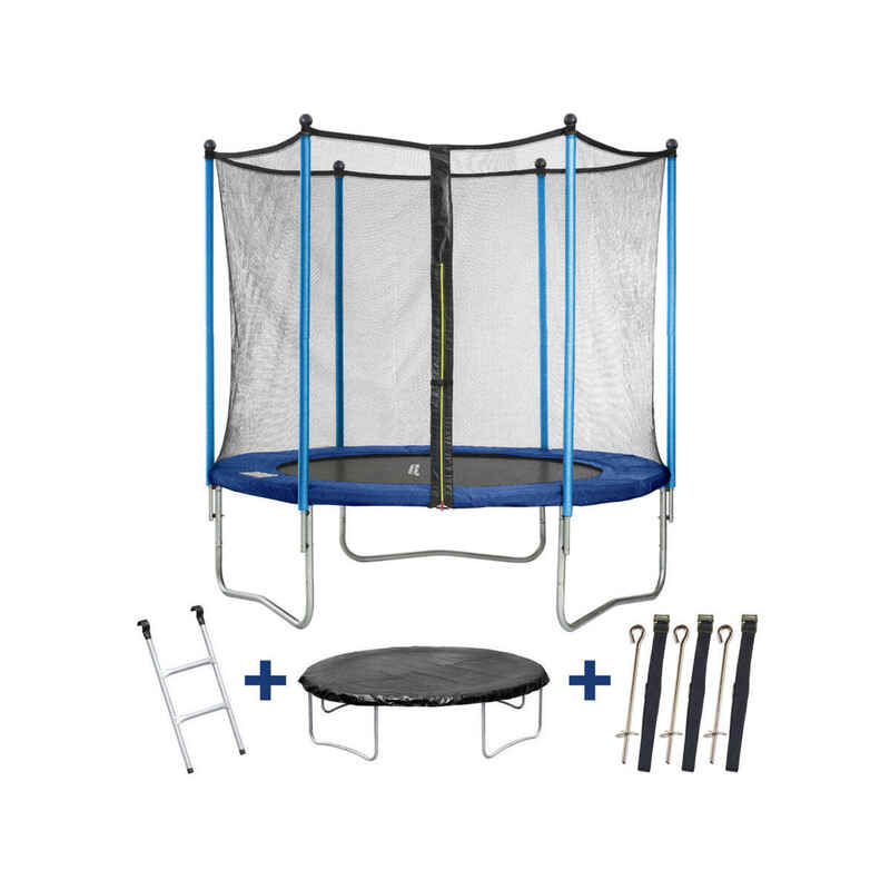 Trampolin " Happy " Ø 2.44 m -mit Netz + Leiter + Decke + Ankerungskit