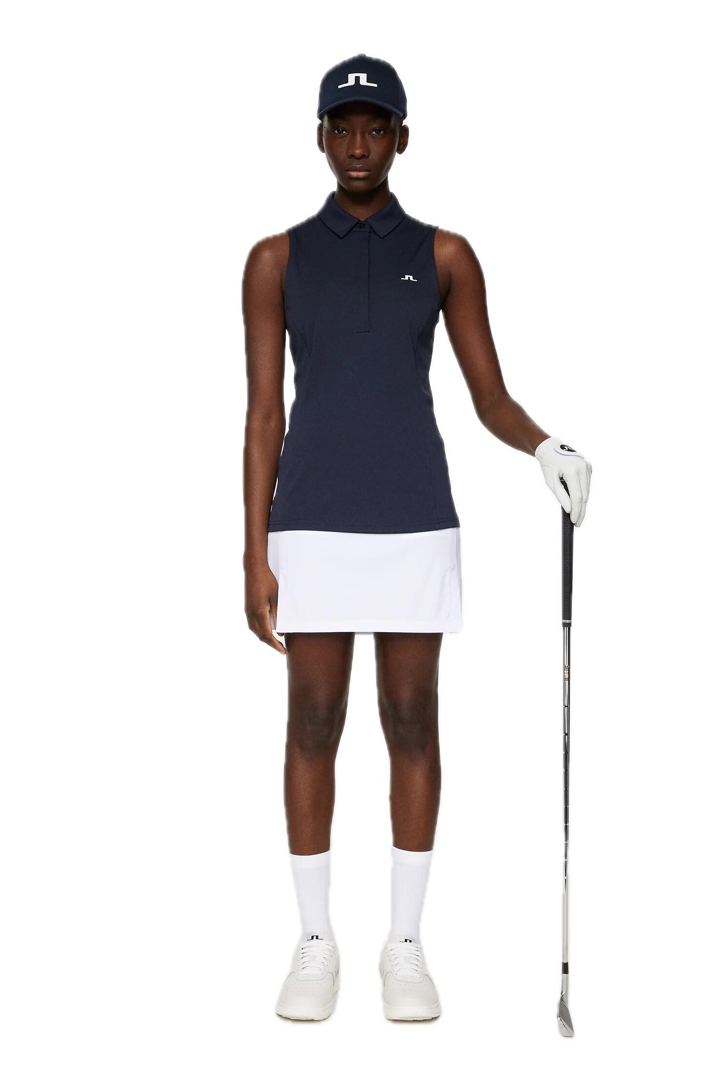 Dena Sleeveless Polo Damen Navy 3/4