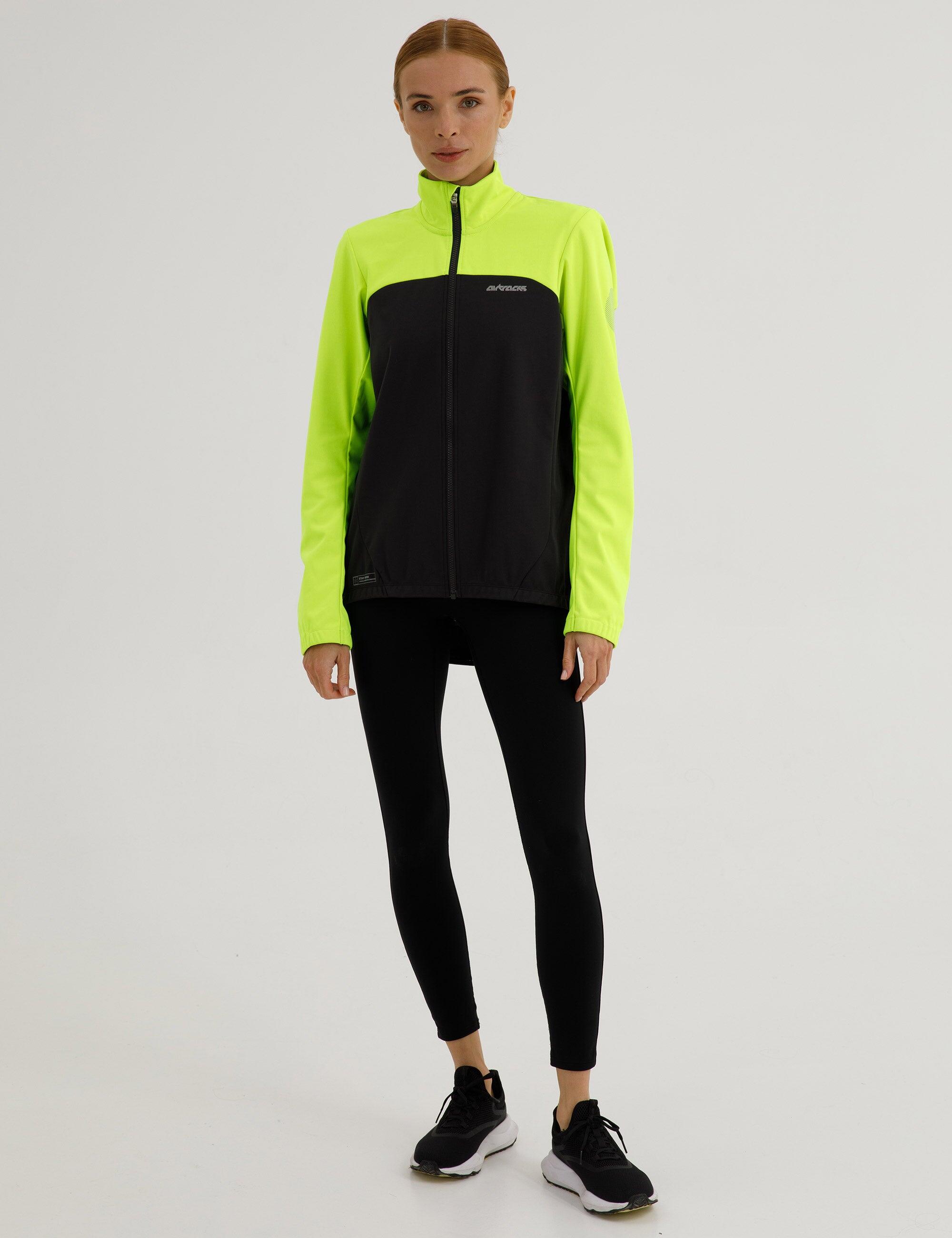 Damen Winter Fahrradjacke Softshell Thermoradjacke Advance Line Grau Neon 4/4