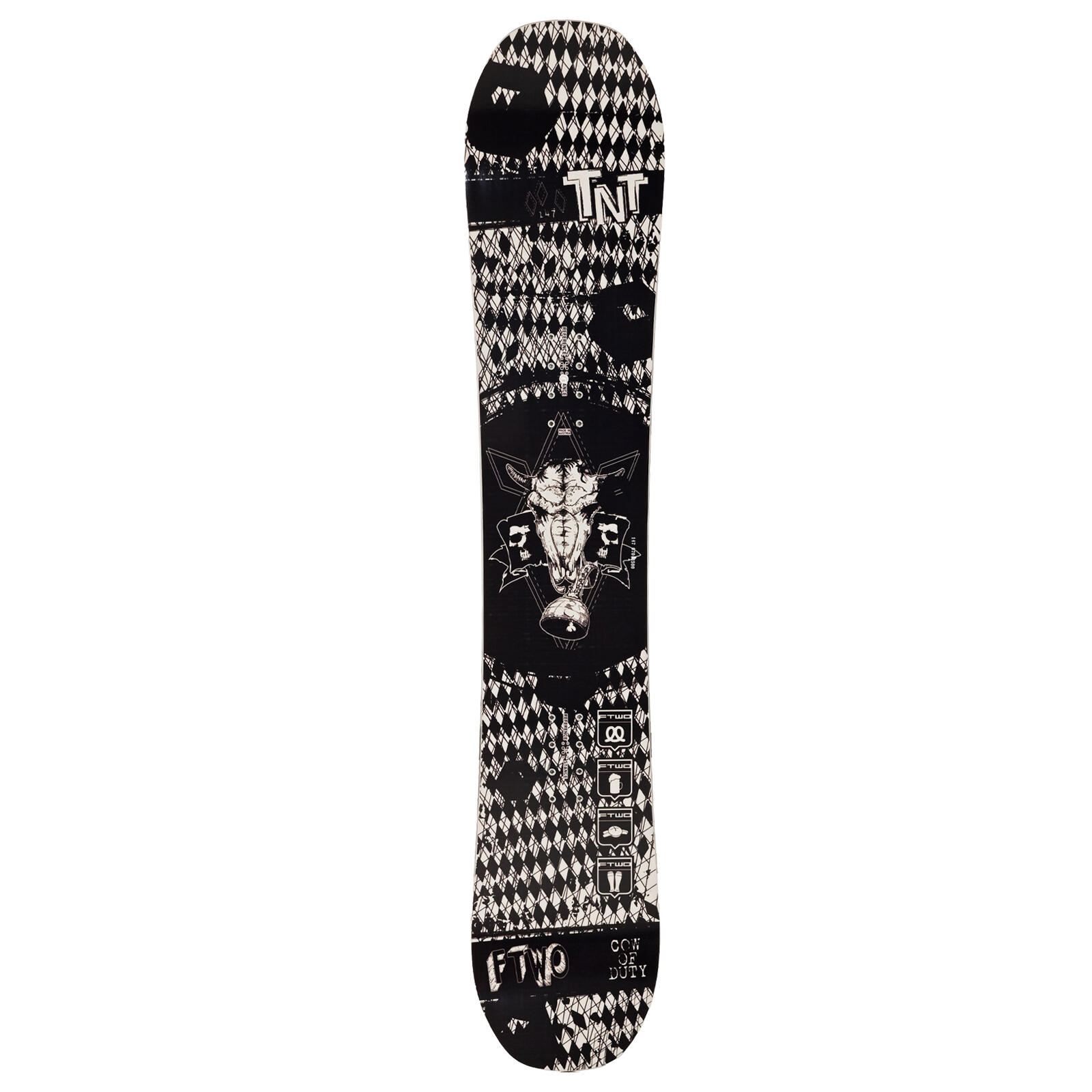 FTWO Set Snowboard TNT Black Death Schwarz 147cm mit Pipe Bindung M Sale 4/5