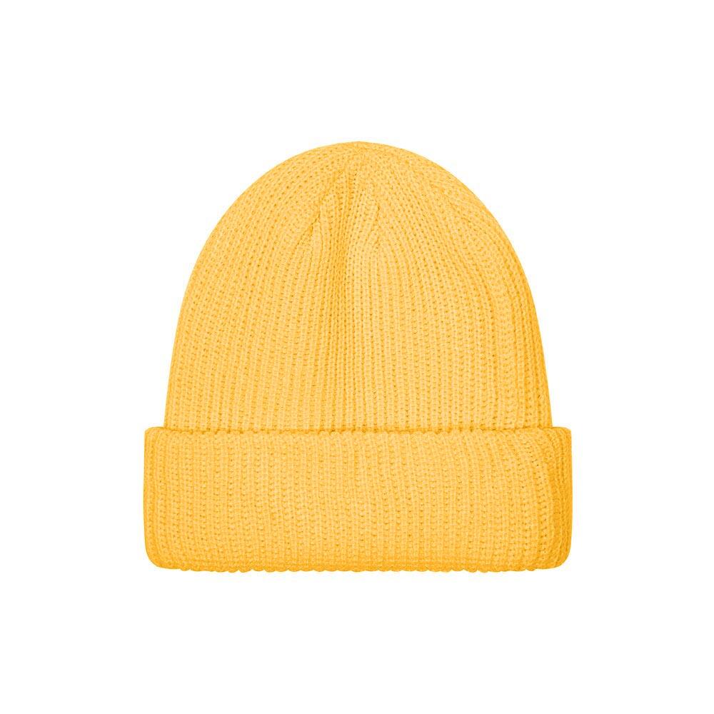 Cappello beanie a coste da bambino GIALLO OCRA 2/2