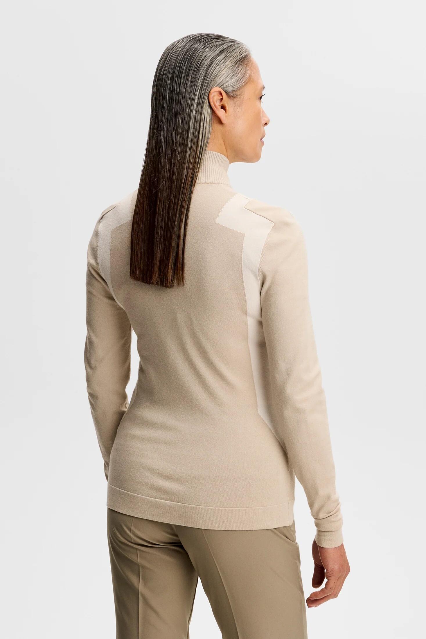 Bianca Knitted Zip Sweater Women Island Fossil 3/4