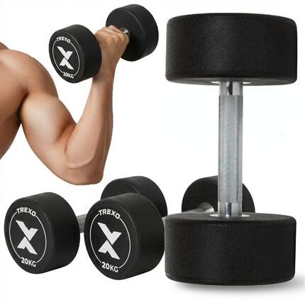 Gummierte XTREXO Pro Gusseisen-Hantel