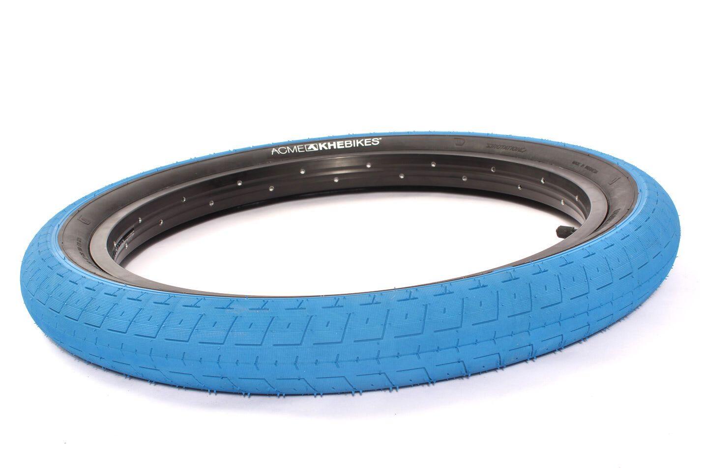 Set de neumáticos BMX KHE ACME 20 pulgadas x 2,40 pulgadas azul + cámara AV 6/7