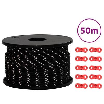 Vidaxl scheerlijn met reflecterende strip en aluminium spanners 50 m 5 mm