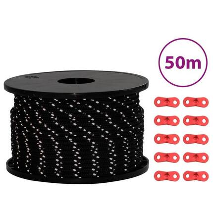Corde de haubanage VidaXL réfléchissante 50 m Ø5 mm