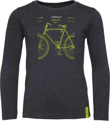 Loap buvon kinder t-shirt lange mouw 100% katoen donkerblauw 122-128