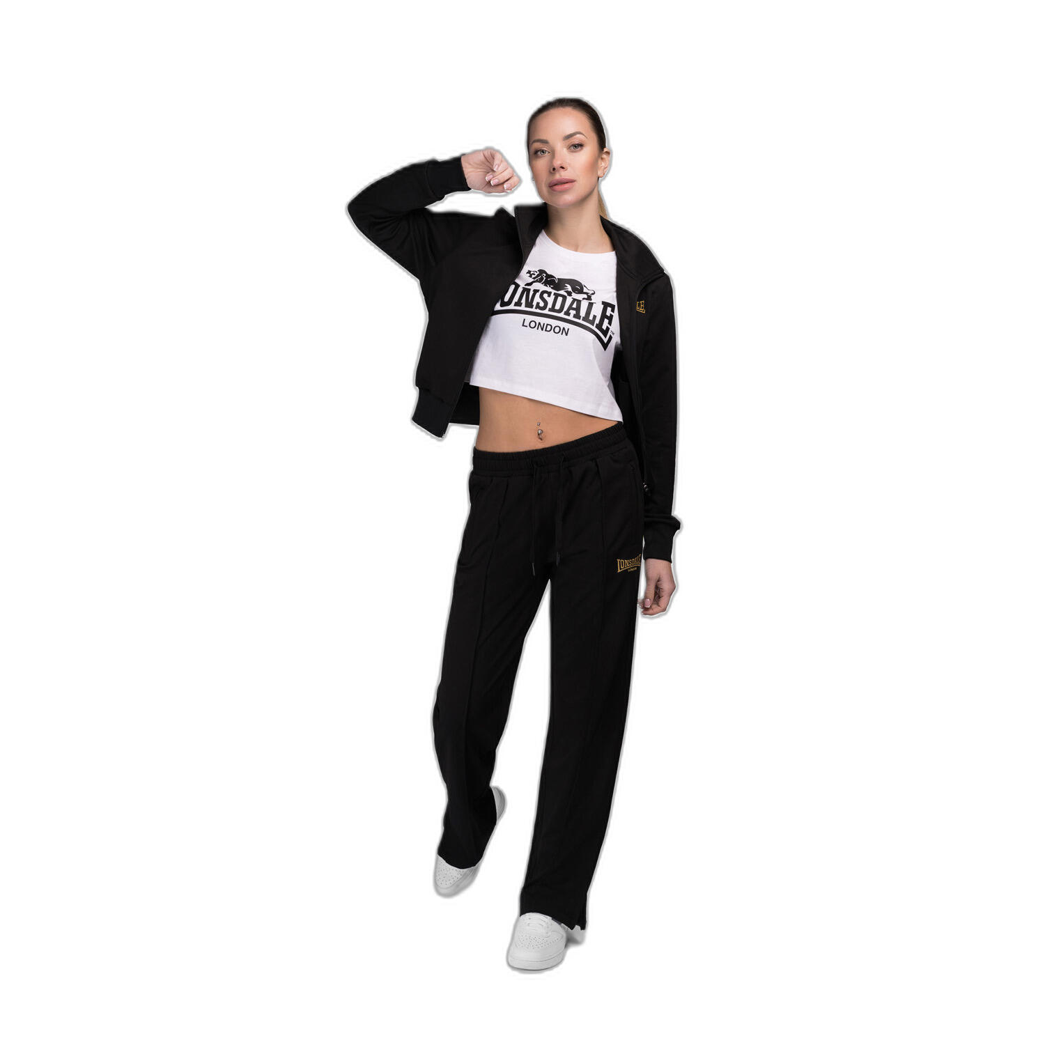 Tuta Sportiva Lonsdale Donna Con Cappuccio E Zip - Nuovo Con Etichetta, Cotone Comodo
