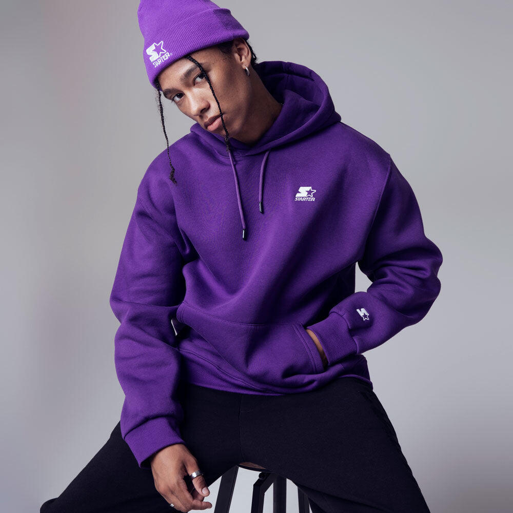 Berretto con logo Iconic ricamato  VIOLA 3/4