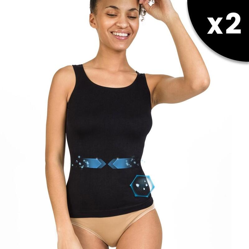 Set di 2 top dimagranti Cellutex neri