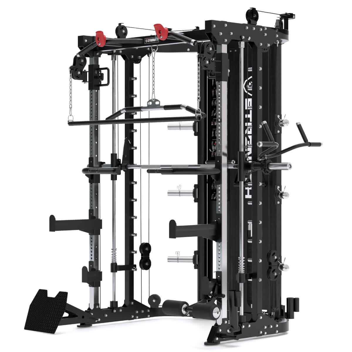 All-in-One Trainer – Double Poulie (2x90 kg), Smith Machine et Power Rack 3/5