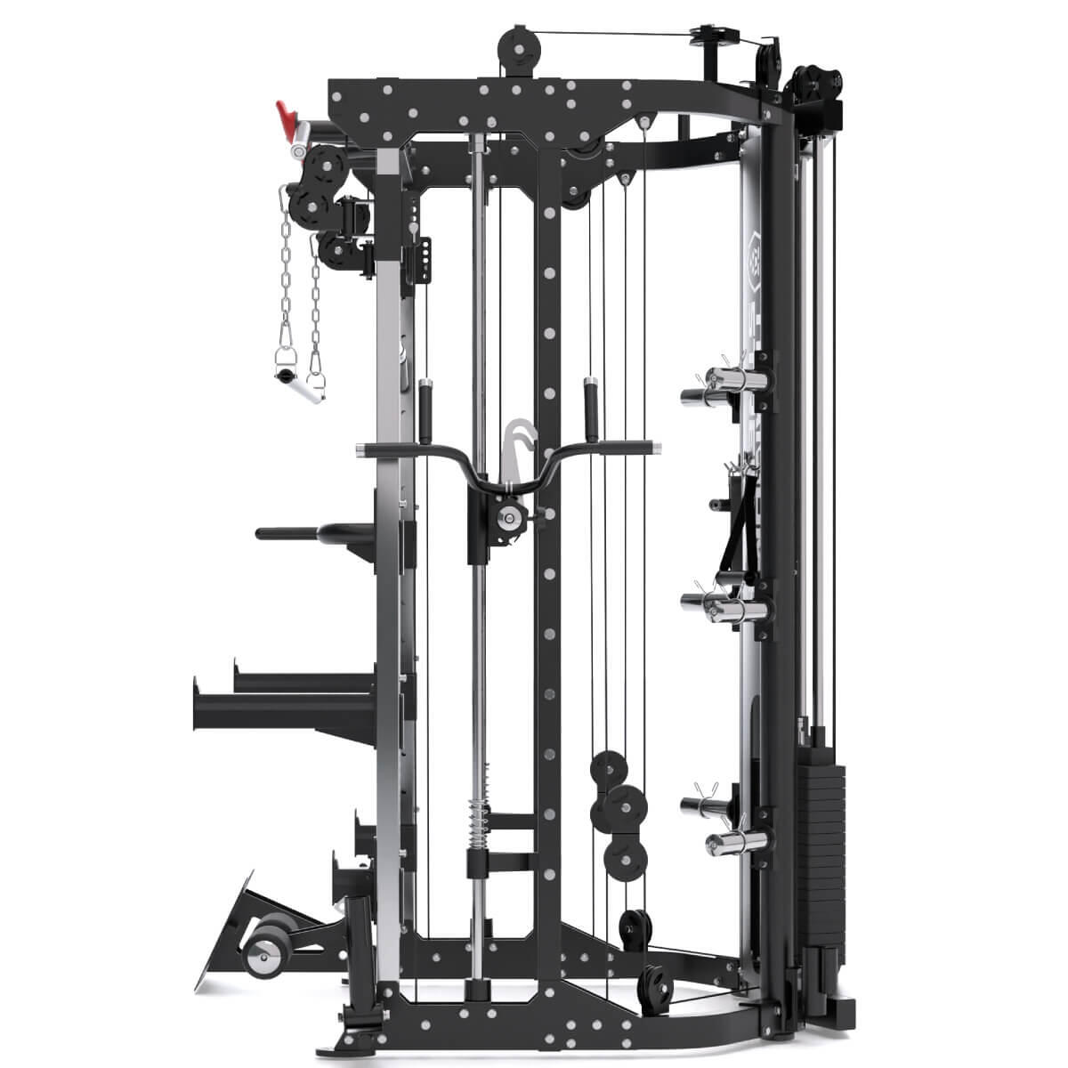 All-in-One Trainer – Double Poulie (2x90 kg), Smith Machine et Power Rack 5/5