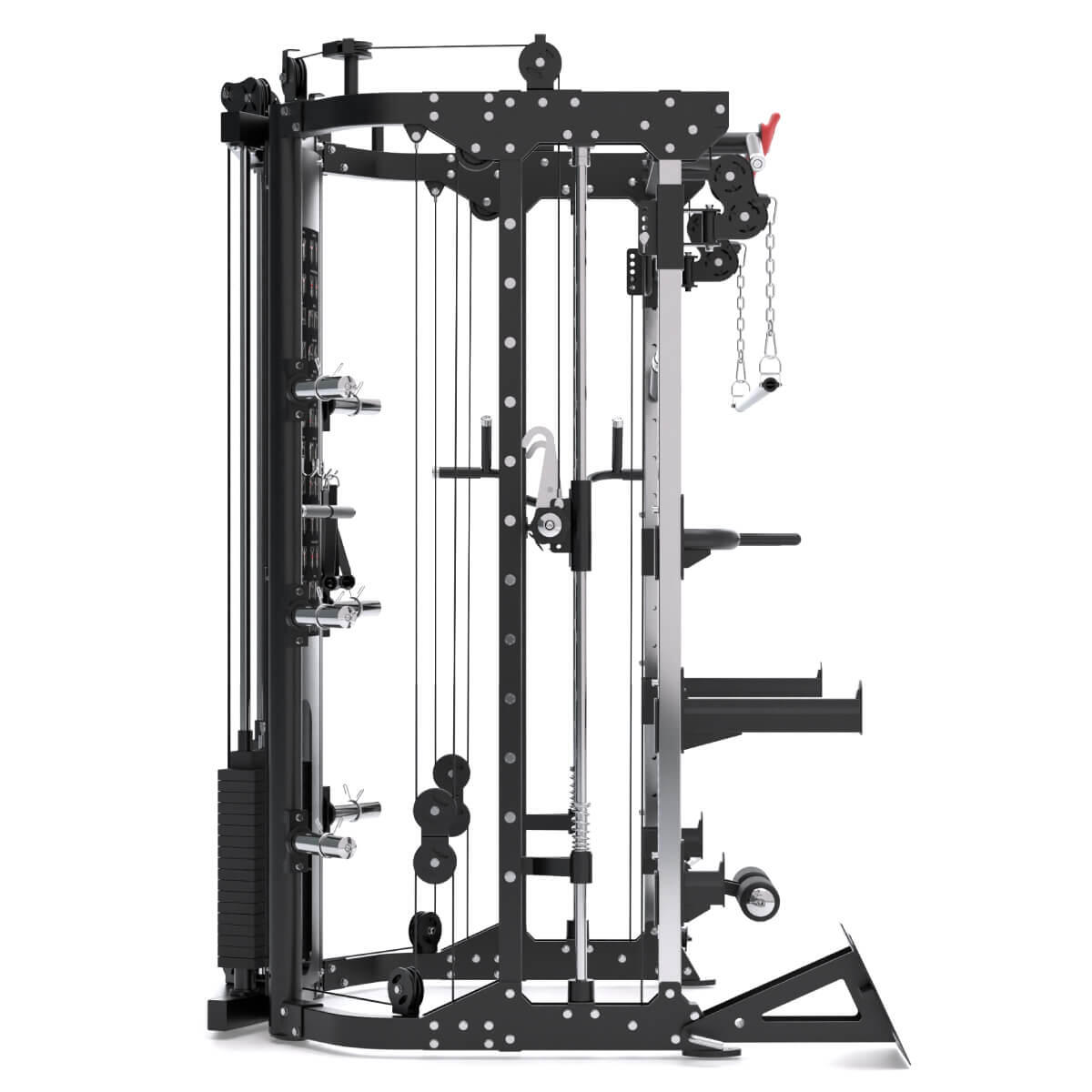All-in-One Trainer – Double Poulie (2x90 kg), Smith Machine et Power Rack 4/5