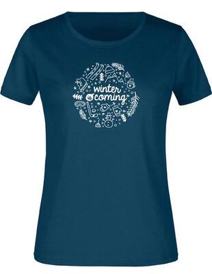Dames t-shirt jm winter petrol blauw