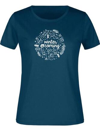 James & Nicholson Damen T-Shirt Baumwolle Wintermotiv M