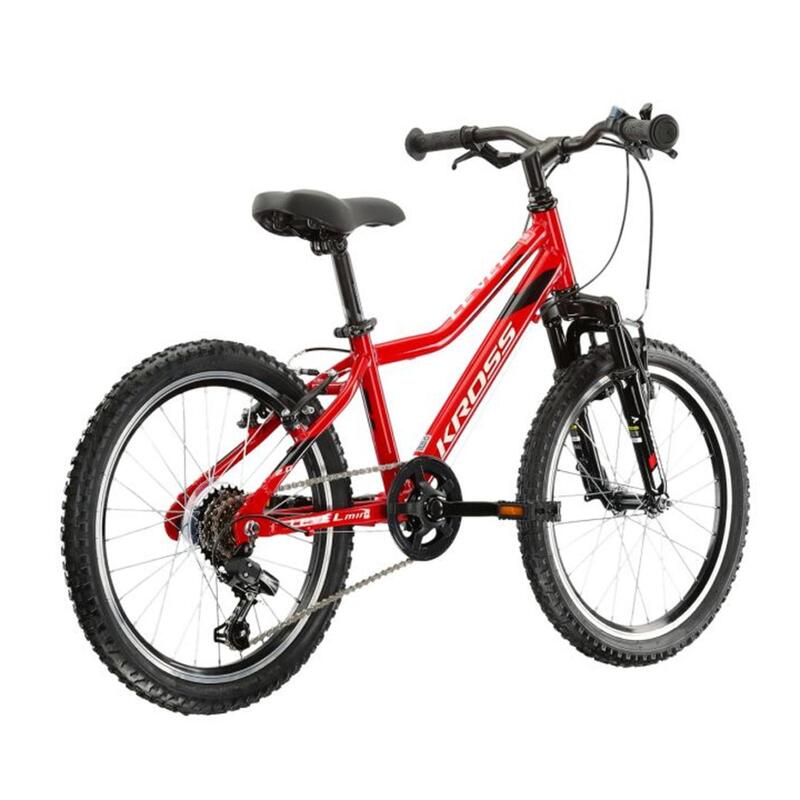 Bicicletă MTB KROSS Level Mini 2.0 20″, cadru aluminiu, 6 viteze, roșie.