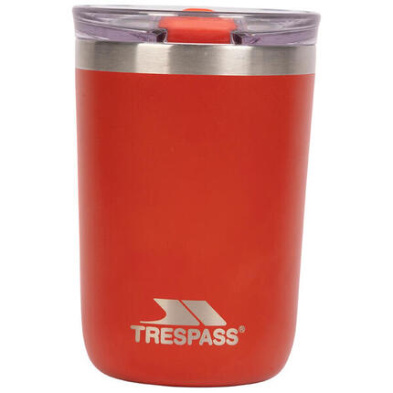 Trespass Rounder - Tasse en acier inoxydable avec couvercle rouge