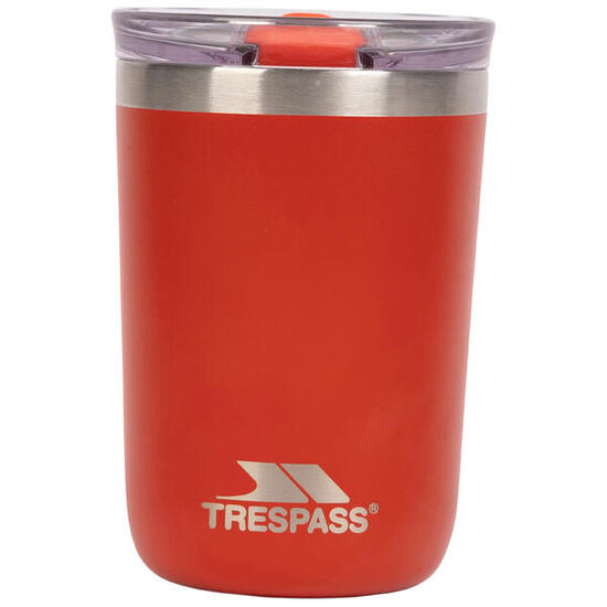 Trespass Rounder - Tasse en acier inoxydable avec couvercle rouge