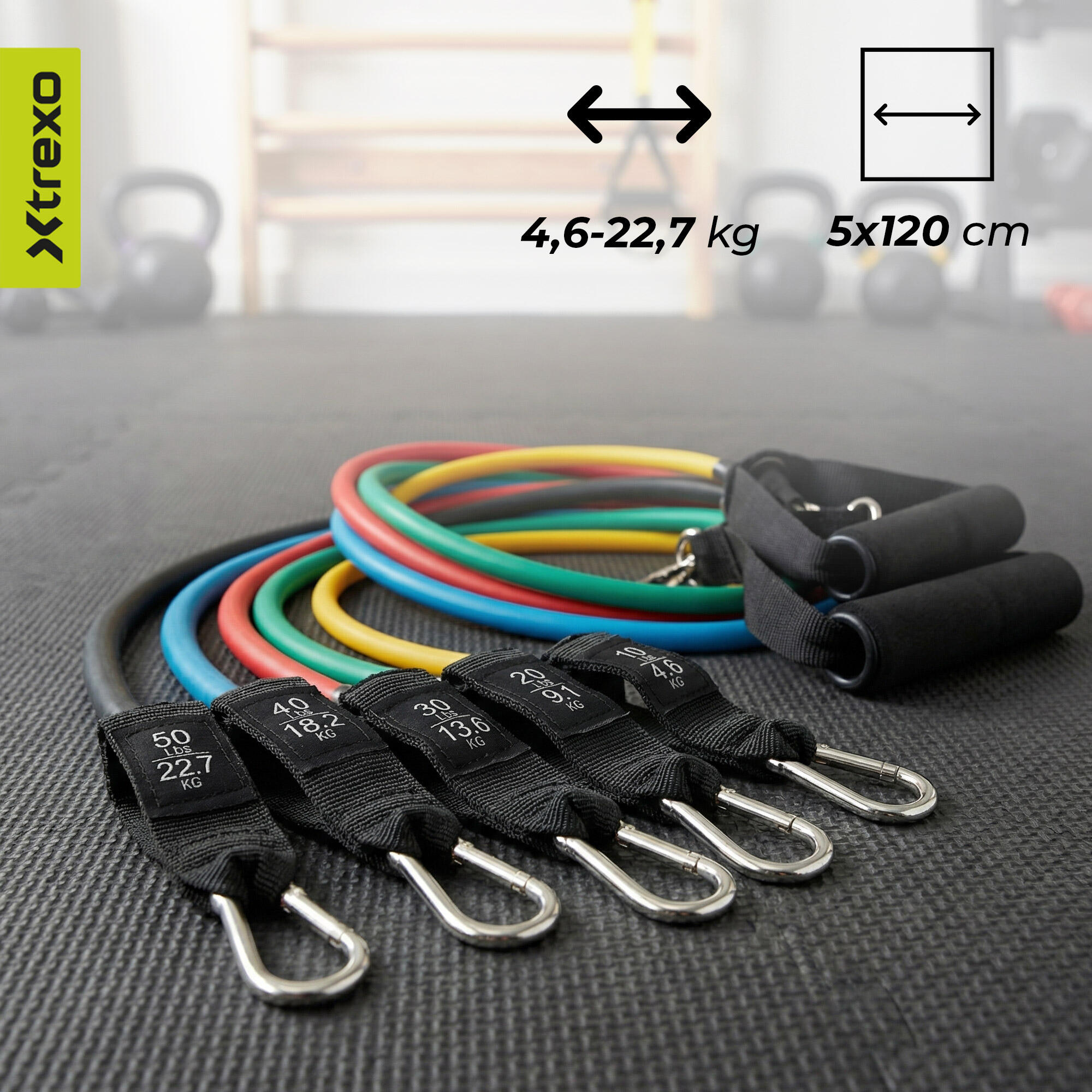 Set aus Gummiexpandern XTREXO TXO-B4Z055-ALL 3/7