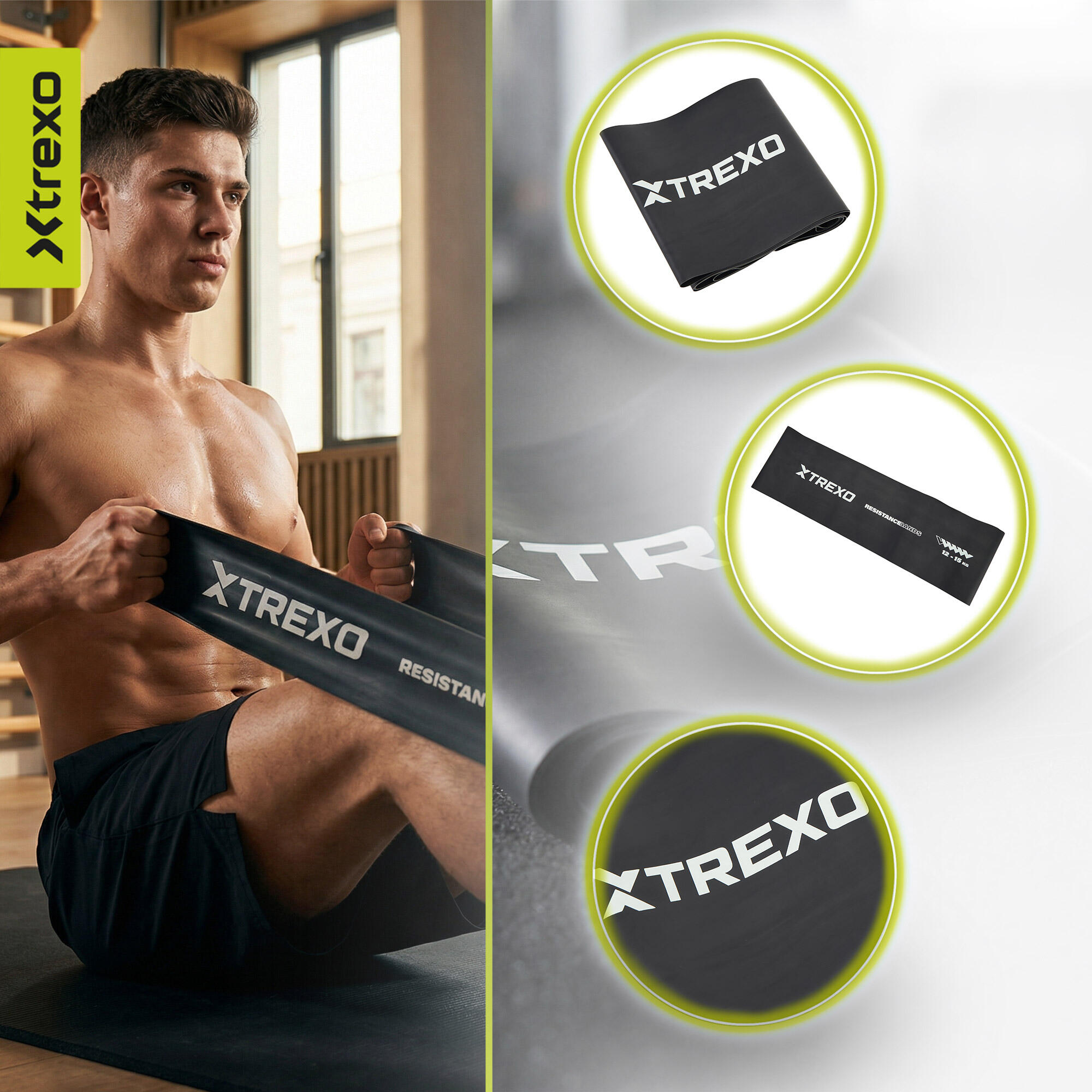 Banda elastica XTREXO 5/5 TXO-B4Z052-BK 3/7