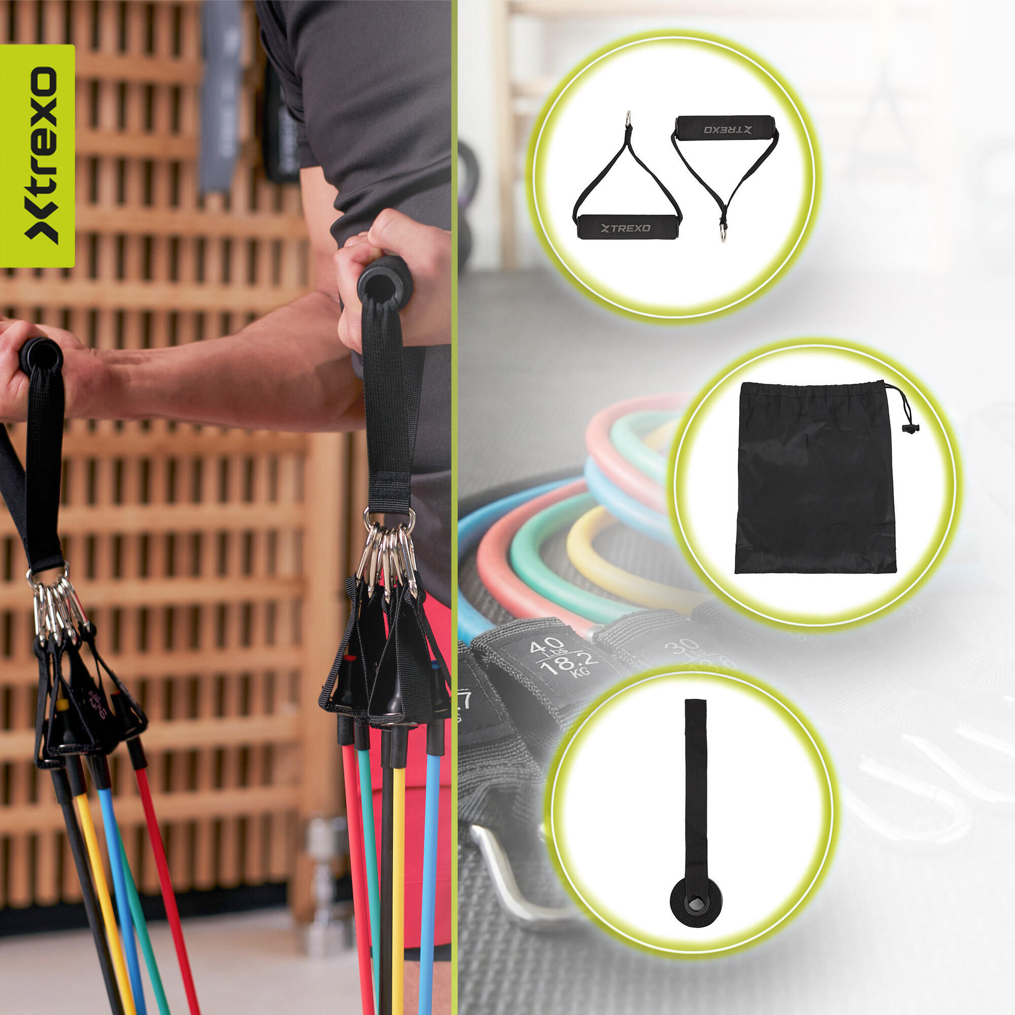 Set aus Gummiexpandern XTREXO TXO-B4Z055-ALL 5/7