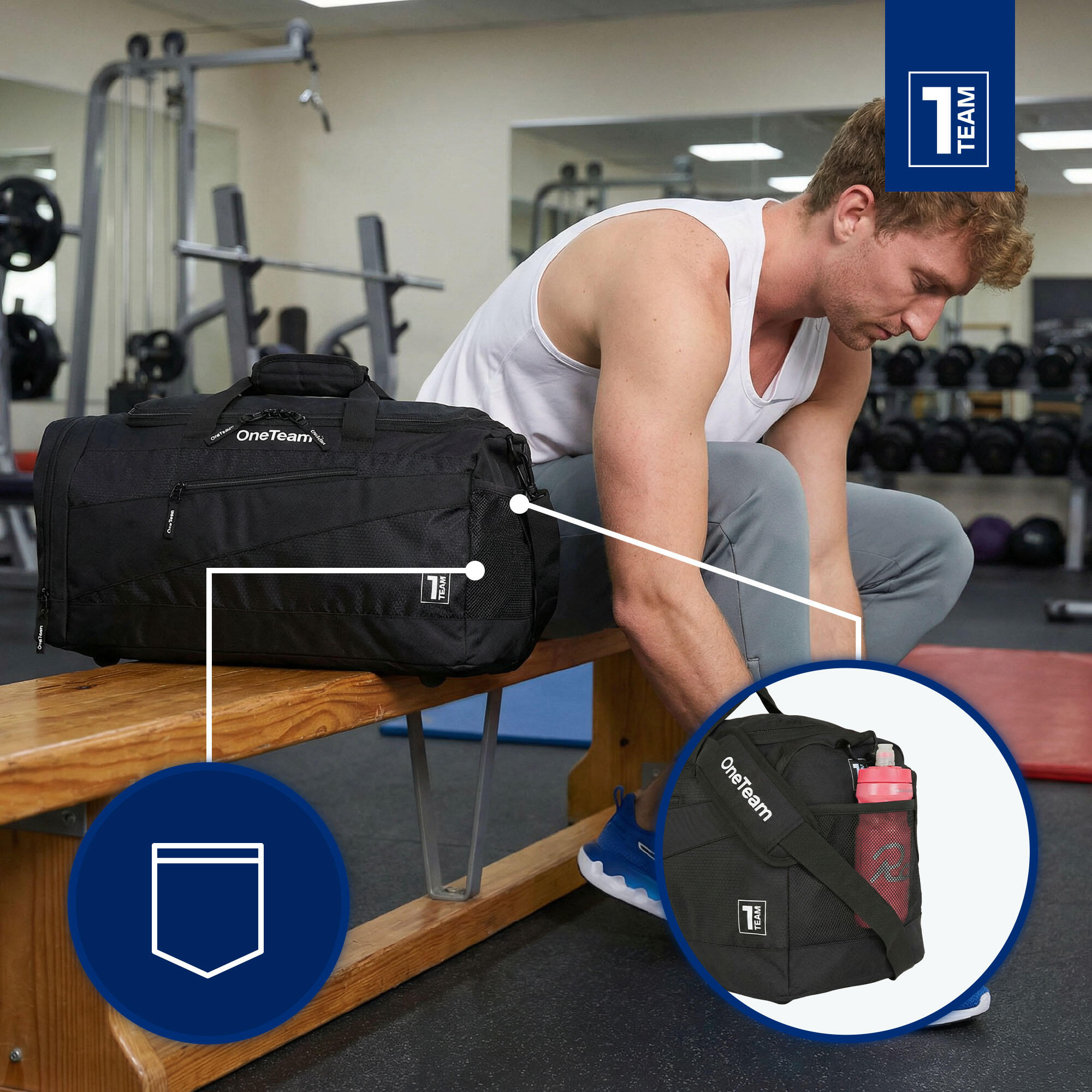 Sac de sport OneTeam Sebastiano 84 l noir 84 l 3/7
