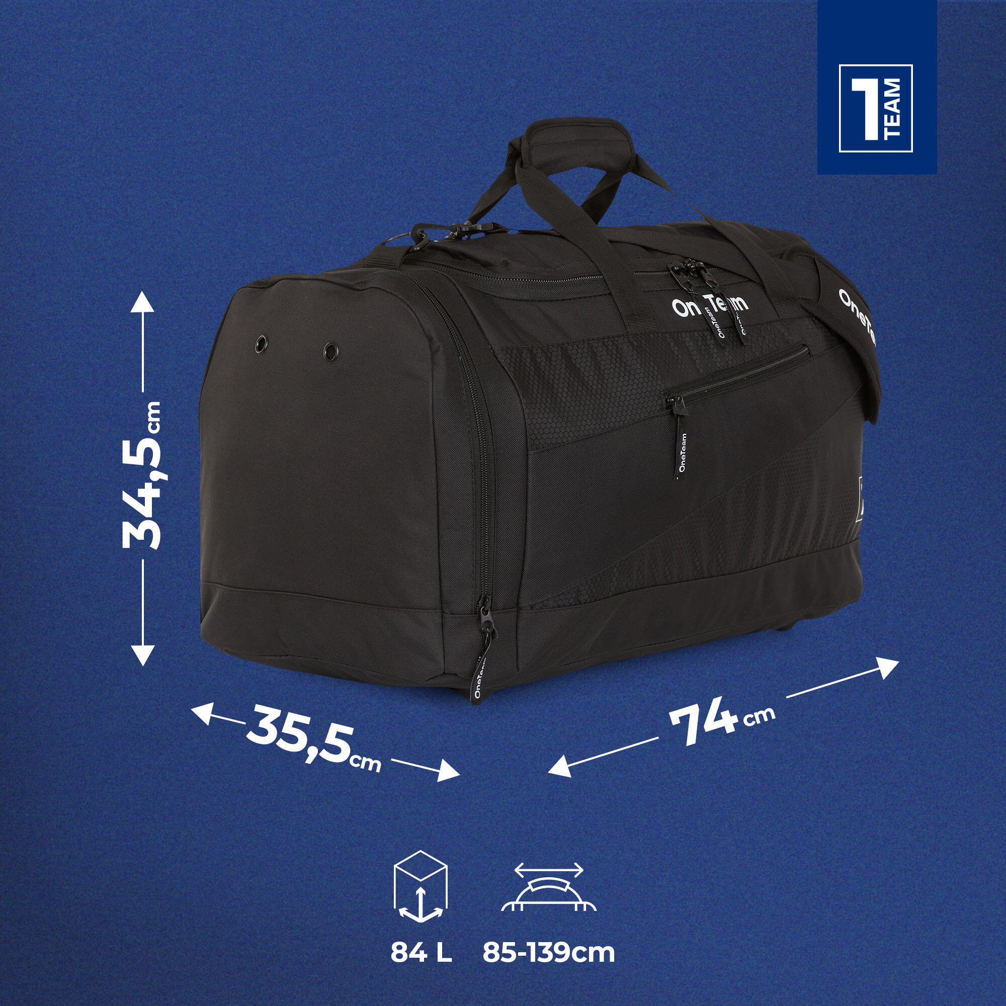 Sac de sport OneTeam Sebastiano 84 l noir 84 l 2/7