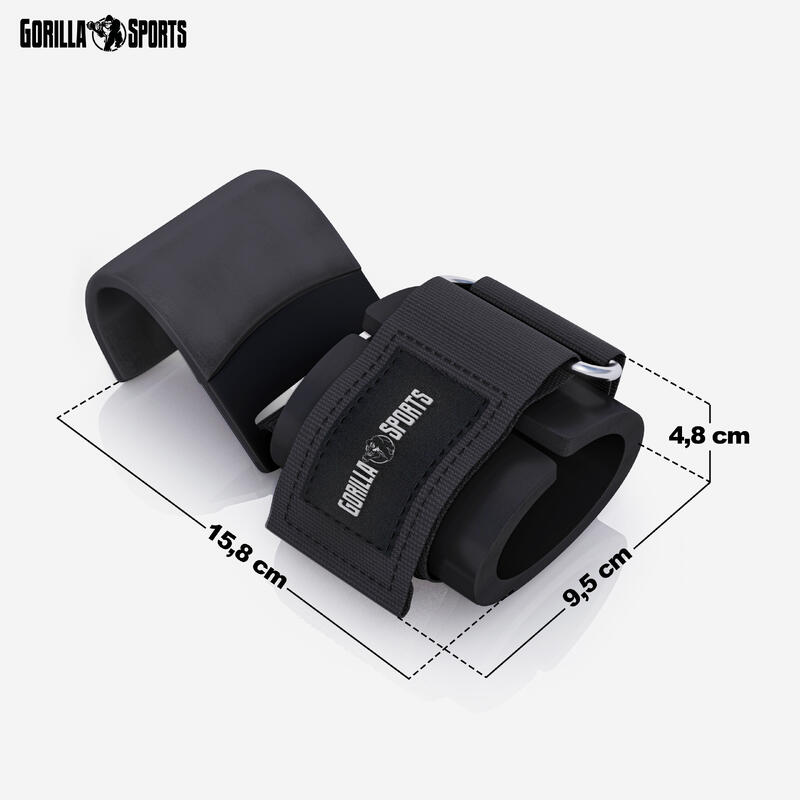 GORILLA SPORTS Zughilfen mit Haken 2-er Set