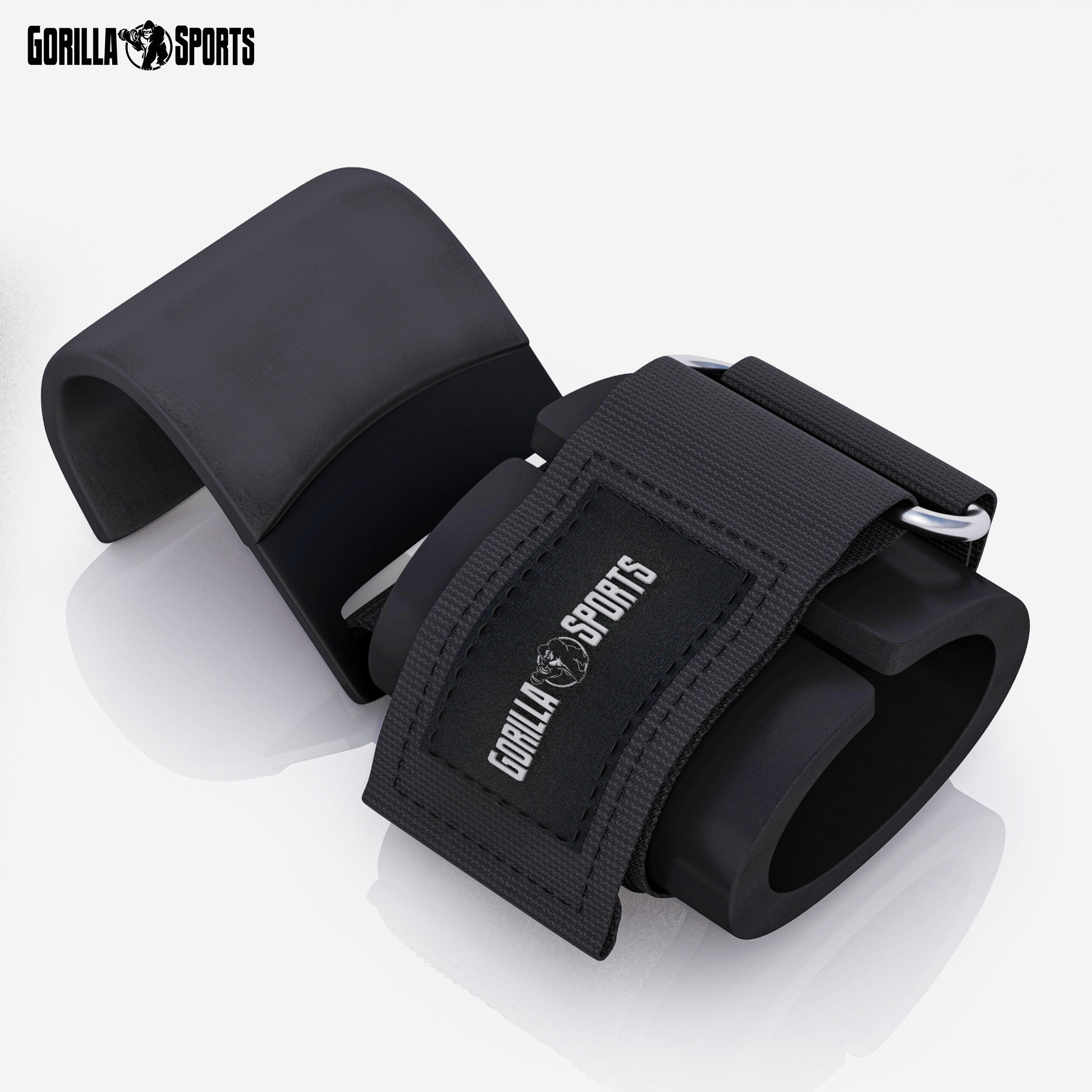Liftingstraps met Haken - Set van 2 - Deadlift - Lifting hooks - Zwart 6/7
