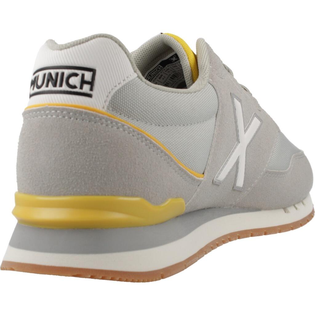 MUNICH DASH 272 Sneakers Retro Running Grigie e Bianche con Dettagli Senape 3/5