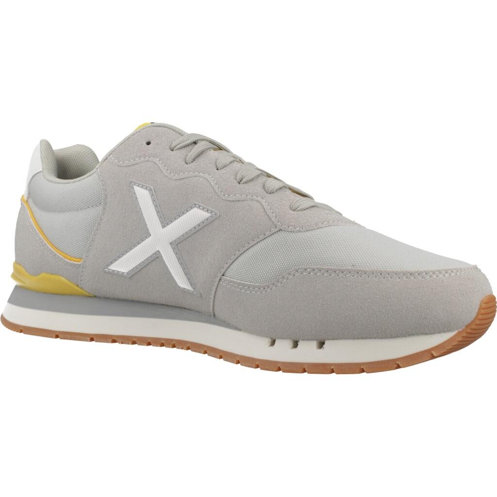 MUNICH DASH 272 Sneakers Retro Running Grigie e Bianche con Dettagli Senape 5/5