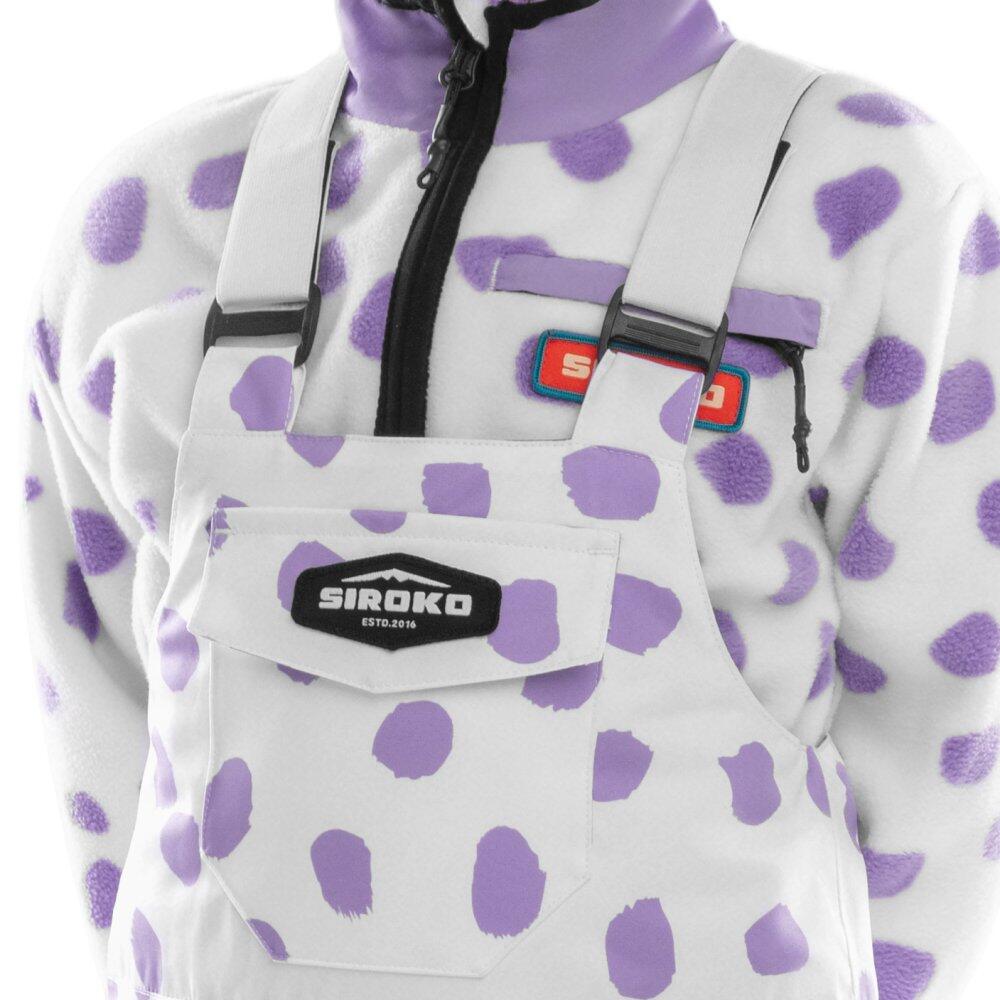 Kinder Wintersport Snowboard-Trägerhose für Jungen KB1 Polka Lila 2/7