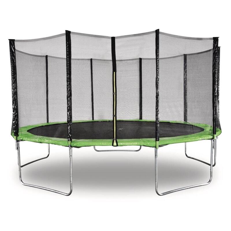 Trampolino "Yoopi" - Ø 4,60 m - Verde - Con rete + scala + copertura + kit di an