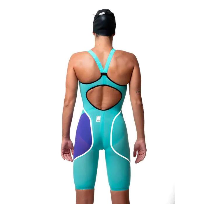 Combinaison dos nu Akron Venom Hero pour femme - Tiffany / Violet - Taille 22 2/5