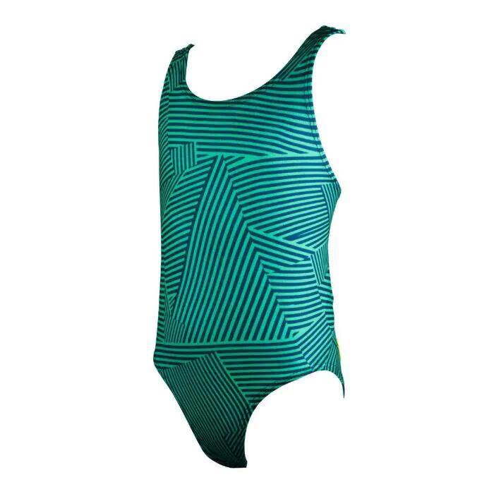 Costum de baie intreg Fete Bladeback - Verde Maze