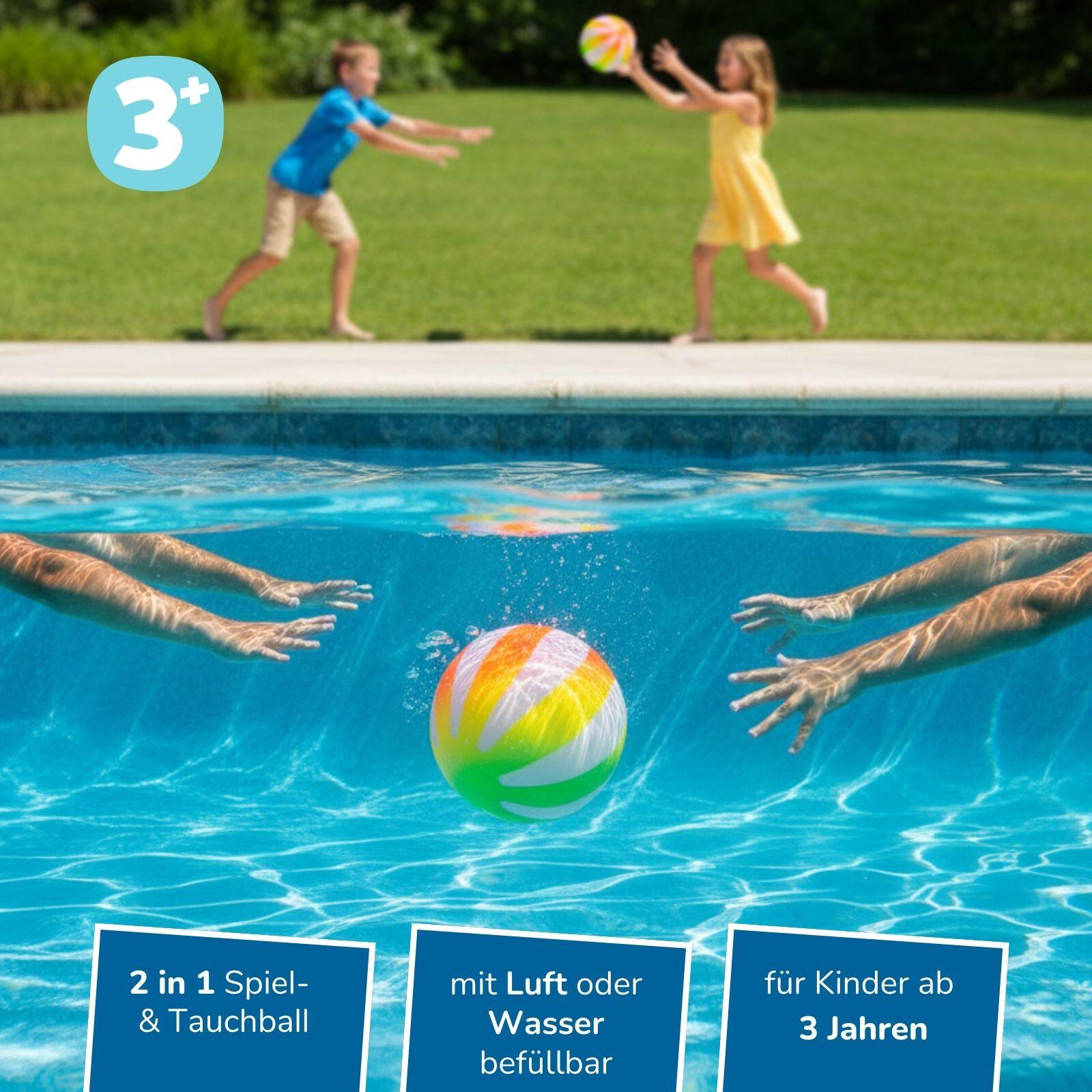2in1 Wasserball zum Tauchen & Schwimmen, Ball für über und unter Wasser 2/8
