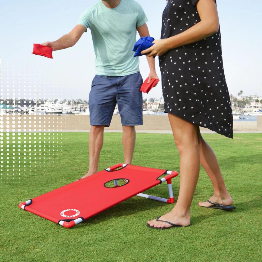 Set de Cornhole de plage 90x60 cm Red Zone avec 2x4 sacs et sac 4/4