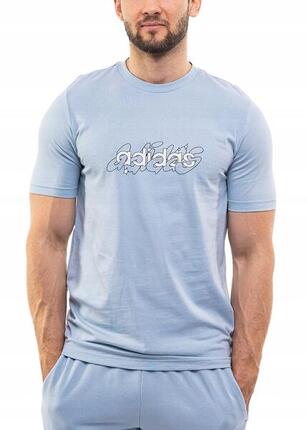 ADIDAS t-shirt homme coton manches courtes bleu marine