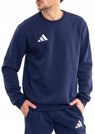 ADIDAS sweat à capuche homme, mélange coton avec doublure polaire, bleu marine