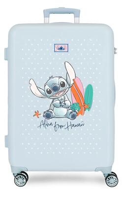 Valigia da cabina Disney Stitch from Hawaii ABS con capacità di 35L beige