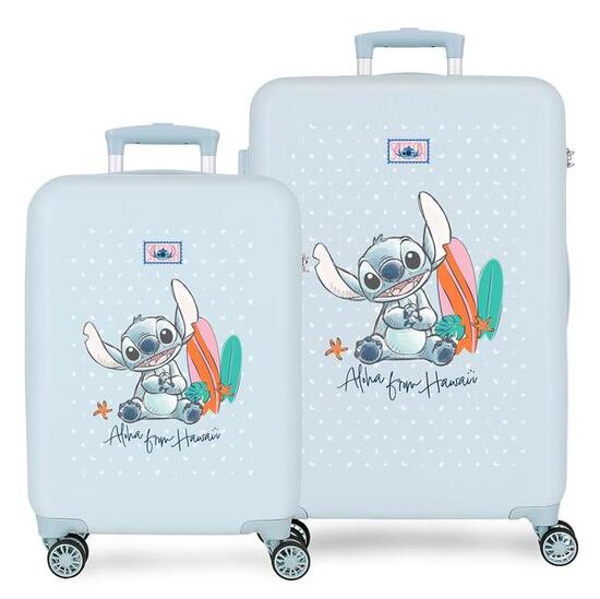 Set de valises Disney Stitch from Hawaii ABS avec capacité de 91L bleu