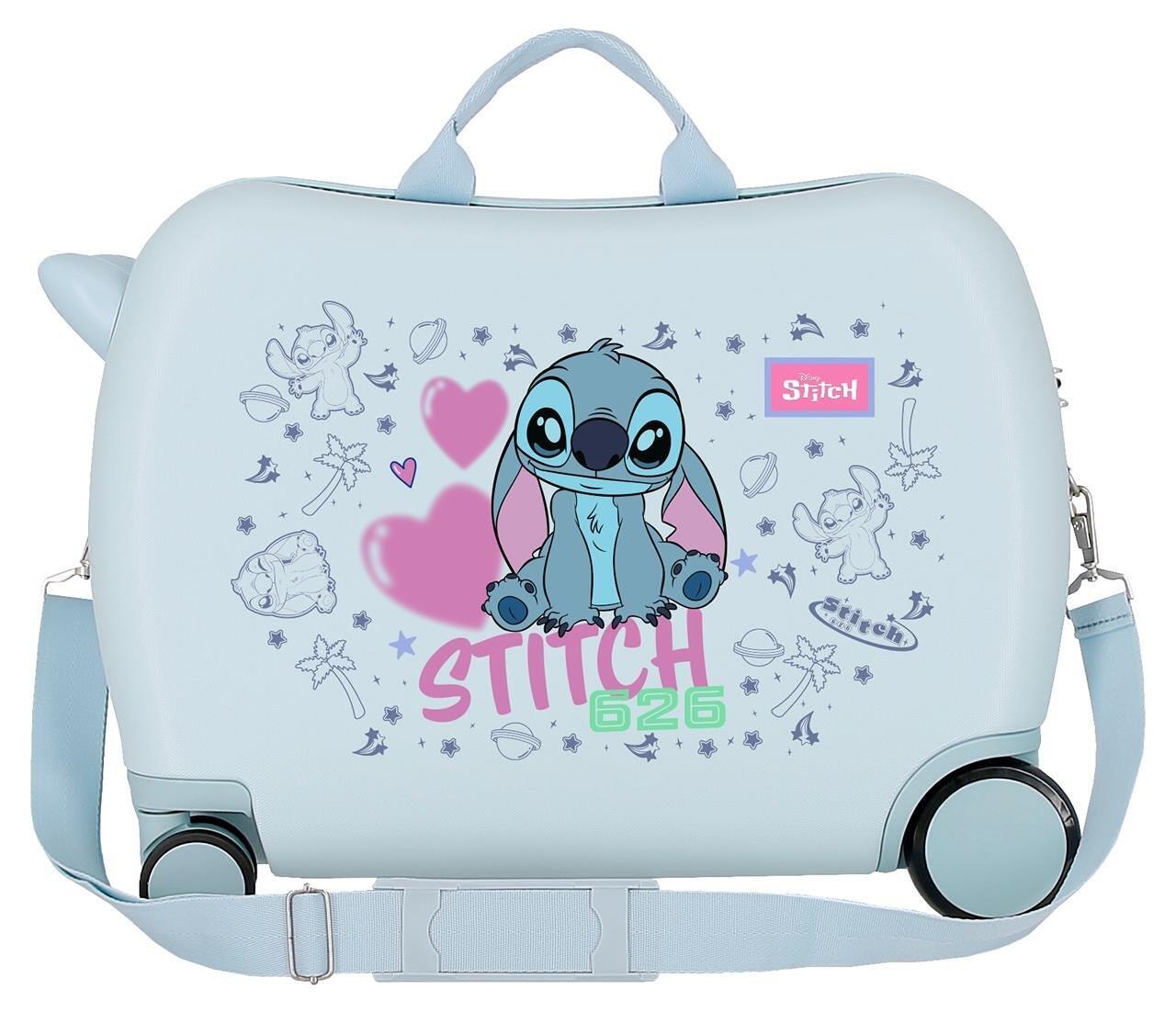 Valise enfant Disney Stitch hearts ABS avec capacité de 34L bleu 2/5