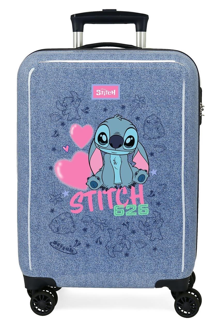 Valise cabine Disney Stitch hearts ABS avec capacité de 35L denim 1/5