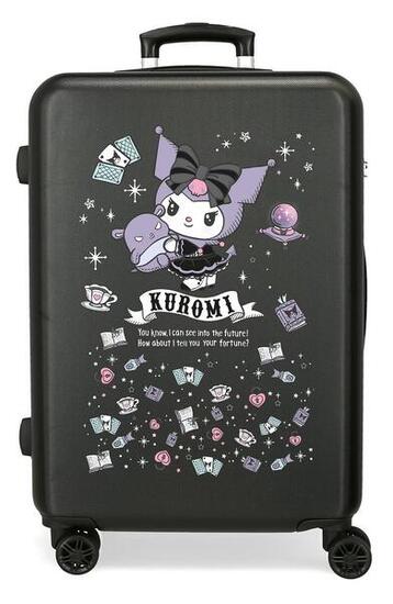 Valise moyenne Sanrio Kuromi fortune telling ABS avec capacité de 56L noir