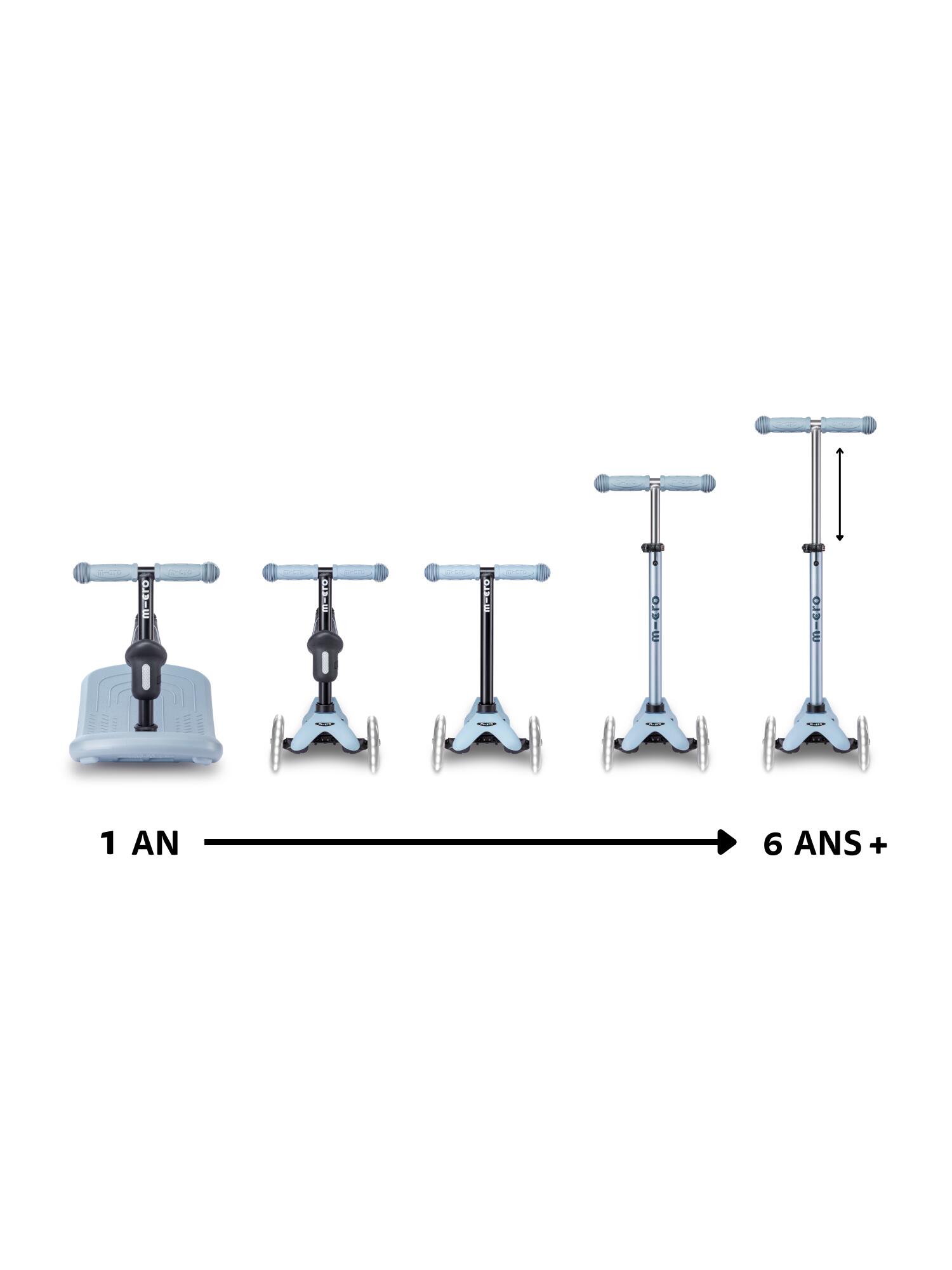 Trottinette évolutive Mini  Rock  Go  Ardoise LED 4/7